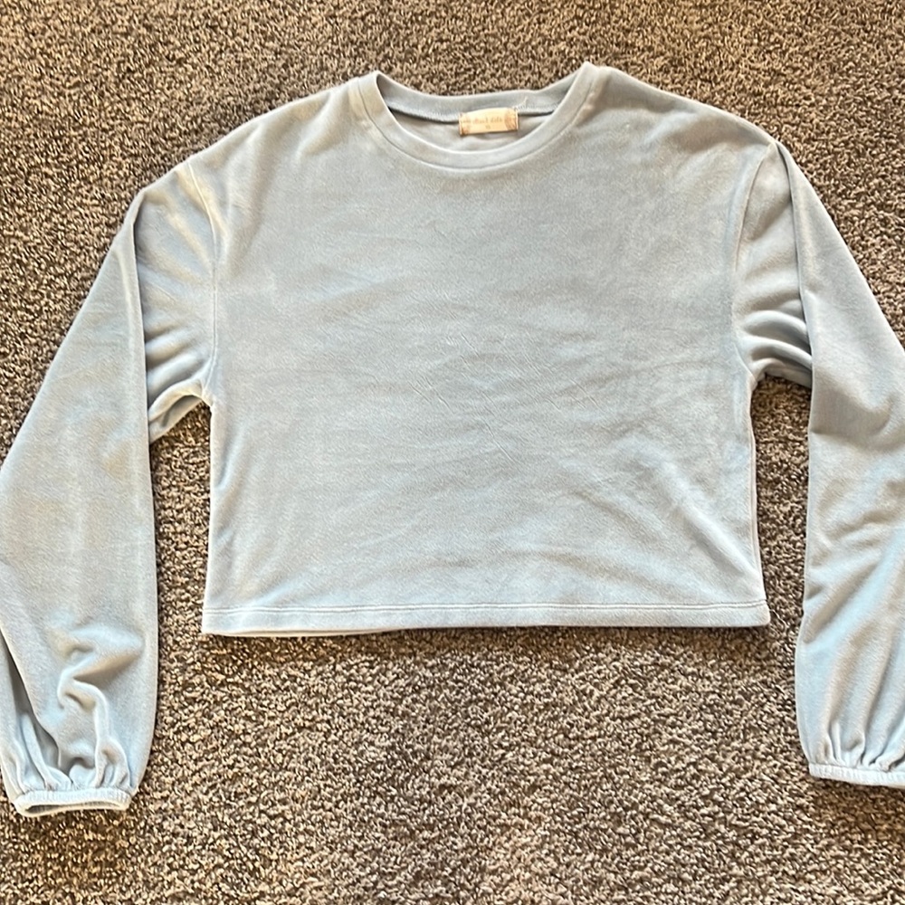 Altard State Light Blue Velvet long sleeve